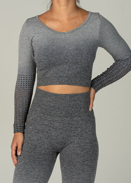 Seamless Conquest Top - Sweat Industry Apparel Grey Ombre Front