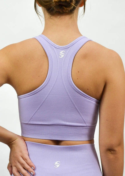 Seamless Flex Sports Bra- Sweat Industry Apparel Lilac Back