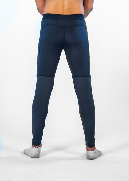 Men's Power Compression Pants - Sweat Industry Apparel Navy Back