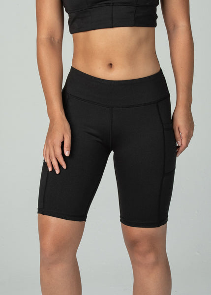 Essential Biker Shorts - Sweat Industry Apparel Black Front