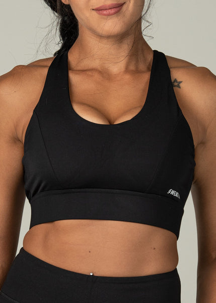 Fierce Sports Bra - Sweat Industry Apparel Black Front