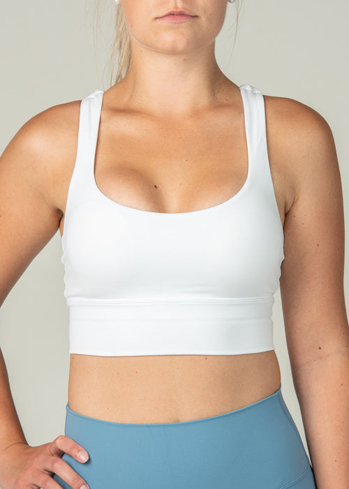 Ethereal Sports Bra - Sweat Industry Apparel White Front