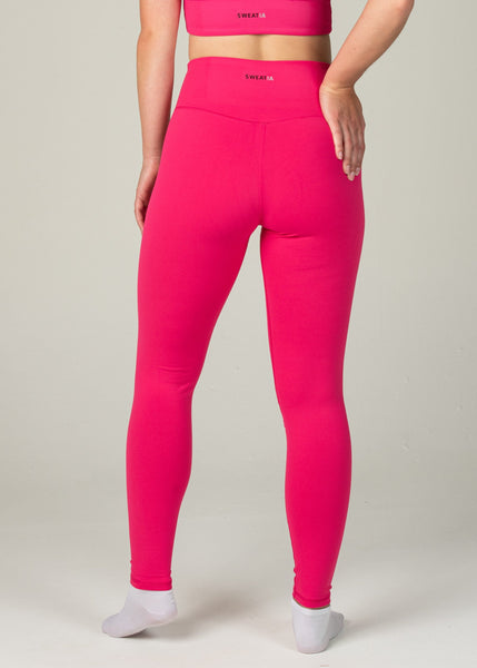 Essential Leggings - Sweat Industry Apparel Hot Pink Back