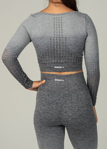Seamless Conquest Top - Sweat Industry Apparel Grey Ombre Back
