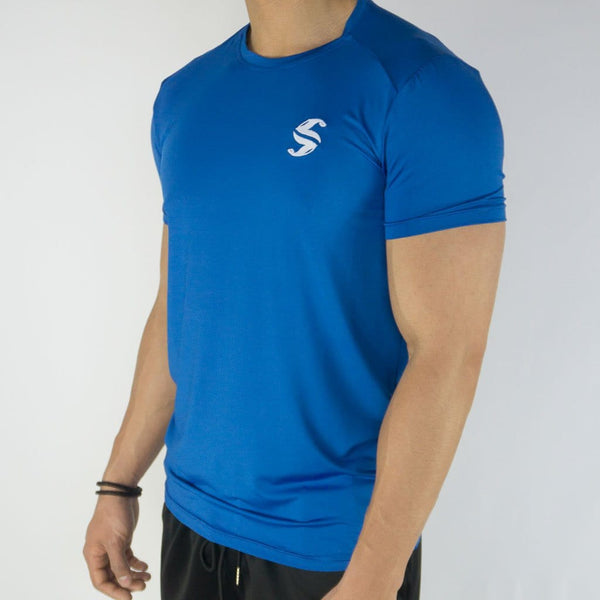 Signature Compression Tee - Sweat Industry Apparel Electric Blue Side