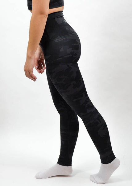 Elemental Leggings - Sweat Industry Apparel Black Camo Side