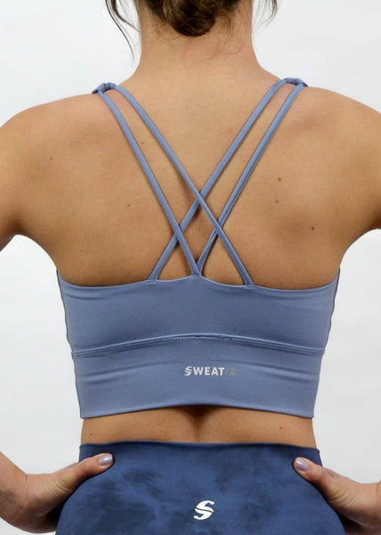 Ethereal Sports Bra - Sweat Industry Apparel Baby Blue Back