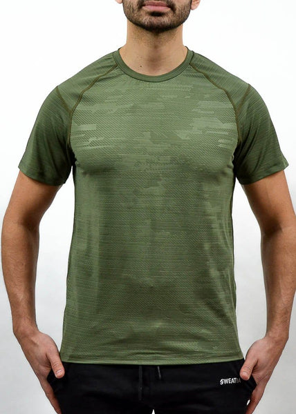 Military Compression Tee - Sweat Industry Apparel Army Green Front