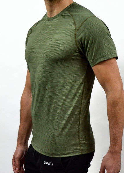 Military Compression Tee - Sweat Industry Apparel Army Green Side