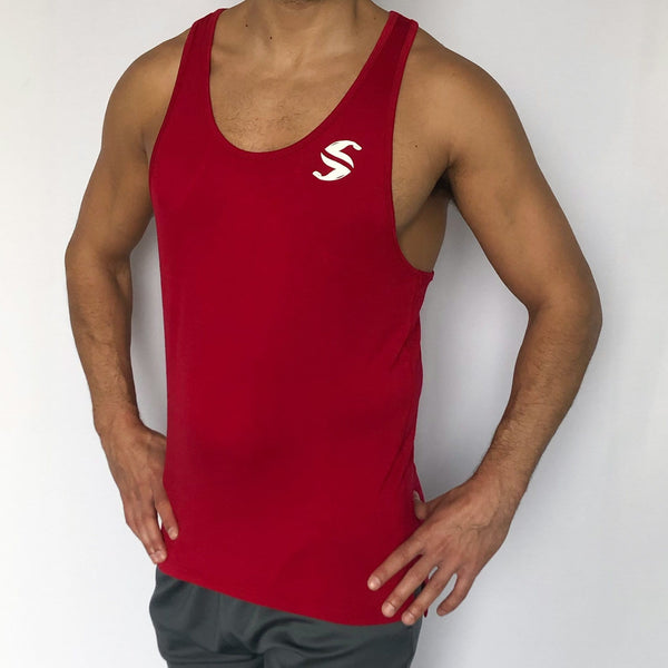 Sweatia Stringer - Sweat Industry Apparel Crimson Front