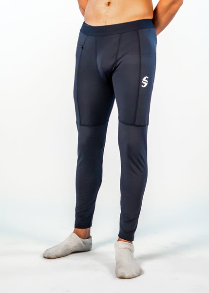 Men's Power Compression Pants - Sweat Industry Apparel Navy Front