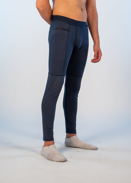 Men's Power Compression Pants - Sweat Industry Apparel Navy Side