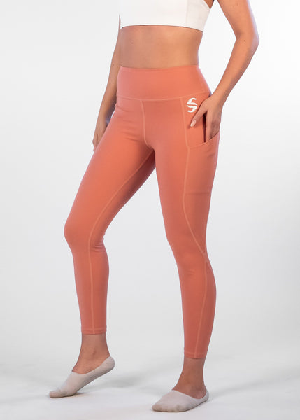 Oasis Leggings - Sweat Industry Apparel Coral Front