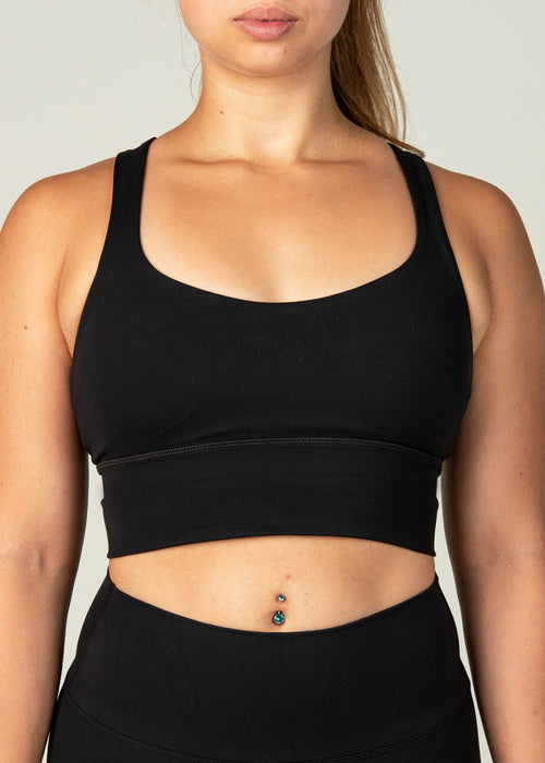Ethereal Sports Bra - Sweat Industry Apparel Black Front