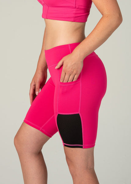 Essential Biker Shorts - Sweat Industry Apparel Hot Pink Side