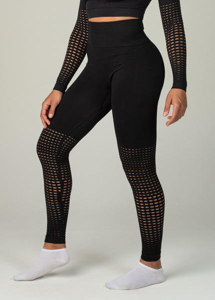 Seamless Conquest Leggings - Sweat Industry Apparel Black Side